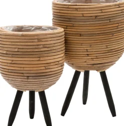 Intratuin Pflanzkorb auf Füßen Holz 30 x 30 x 48 cm| Pflanzkörbe|Blumentöpfe & Pflanzgefäße