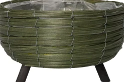 Intratuin Pflanzkorb mit Füßen Dewi grün D 29 H 15 cm| Pflanzkörbe|Blumentöpfe & Pflanzgefäße