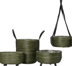 Intratuin Pflanzkorb mit Füßen Dewi grün D 29 H 15 cm| Pflanzkörbe|Blumentöpfe & Pflanzgefäße