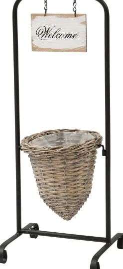 Intratuin Pflanzkorb mit Ständer 26 x 24 x 70 cm| Pflanzkörbe|Blumentöpfe & Pflanzgefäße