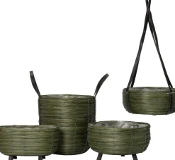 Intratuin Pflanzkorb mit Füßen Dewi grün D 29 H 15 cm| Pflanzkörbe|Blumentöpfe & Pflanzgefäße