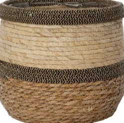 Intratuin Pflanzkorb Seven naturell / schwarz D 28 H 26 cm| Pflanzkörbe|Pflanzkörbe