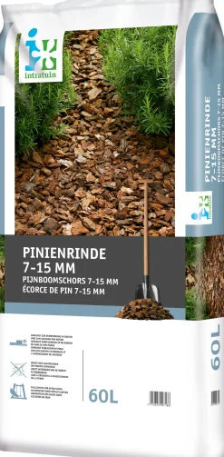 Intratuin Pinienrinde fein (7-15 mm) 60 l| Rindenmulch & Kakaoschalen
