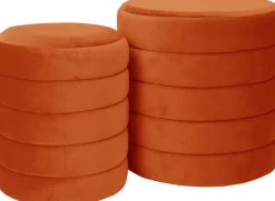 Intratuin Pouf Ryota orange D 36 H 40 cm| Poufs