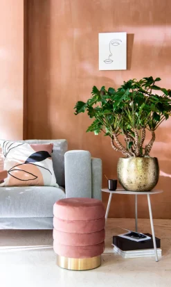 Intratuin Pouf Tate rosa D 40 H 43 cm| Poufs