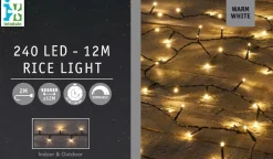 Intratuin Reiskorn Lichterkette 12 m mit 240 LEDs warmweiß| Weihnachtsbaumbeleuchtung