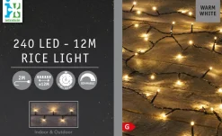 Intratuin Reiskorn Lichterkette 12 m mit 240 LEDs warmweiß| Weihnachtsbaumbeleuchtung