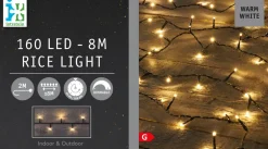Intratuin Reiskorn Lichterkette 8 m mit 160 LEDs warmweiß| Weihnachtsbaumbeleuchtung
