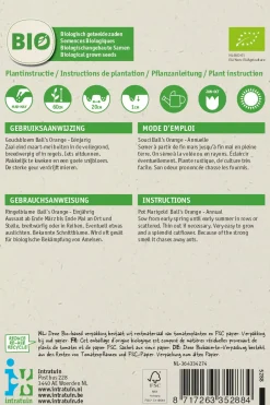 Intratuin Ringelblume (Calendula officinalis 'Ball's Orange') (BIO) Blumensamen| Blühende Pflanzen|Saatgut