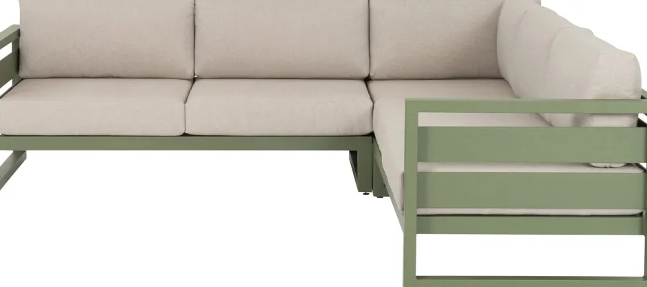 Intratuin 4-Sitzer Loungeset Ecke Norma Aluminium grün| Loungesofas|Loungesofas