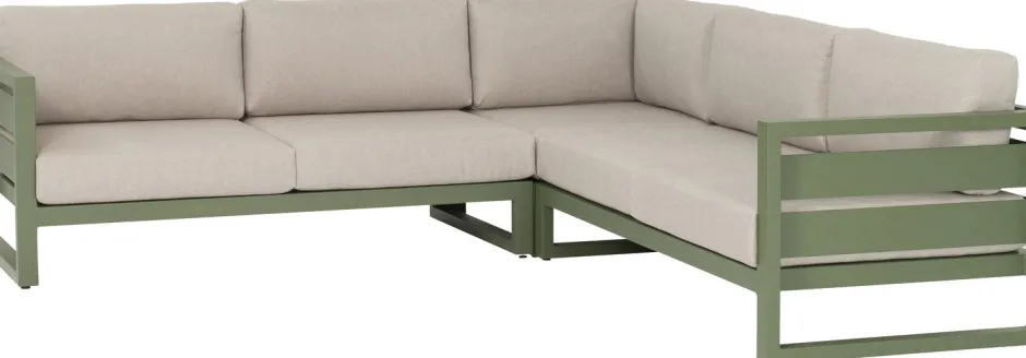 Intratuin 4-Sitzer Loungeset Ecke Norma Aluminium grün| Loungesofas|Loungesofas