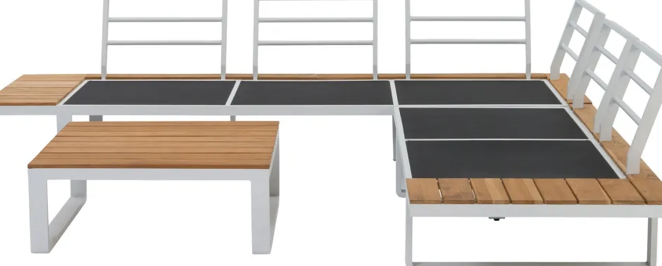 Intratuin 4-Sitzer Loungeset Orfeo Aluminium weiß| Lounge-Sets|Lounge-Sets