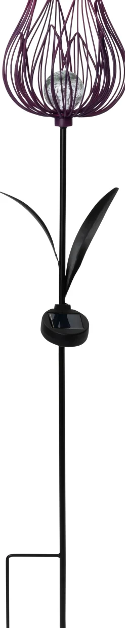 Intratuin Solar Gartenstecker Blume lila D 19 H 105 cm| Gartenstecker|Solar Gartenleuchten