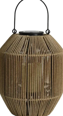 Intratuin Solar Windlicht Burgos braun D 23 H 29 cm| Solar Gartenleuchten|Tischleuchten