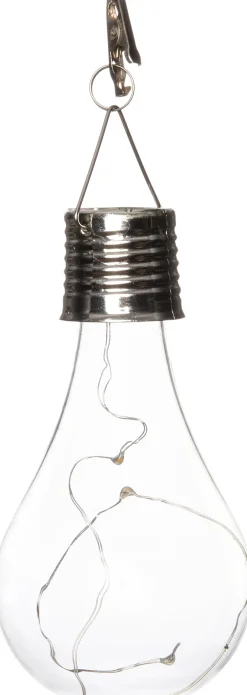 Intratuin Solar-Glühbirne transparent D 7 H 14 cm| Solar Gartenleuchten|Außenleuchten Hängend