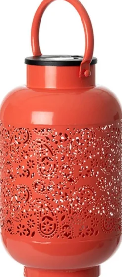 Intratuin Solarlaterne London rot D 16 H 27,5 cm| Solar Gartenleuchten|Tischleuchten