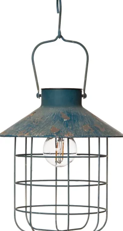 Intratuin Solarleuchte D 21 H 24 cm blau| Solar Gartenleuchten|Außenleuchten Hängend