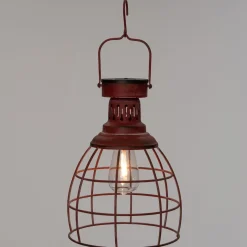 Intratuin Solarleuchte D 21 H 30 cm rot| Solar Gartenleuchten|Außenleuchten Hängend