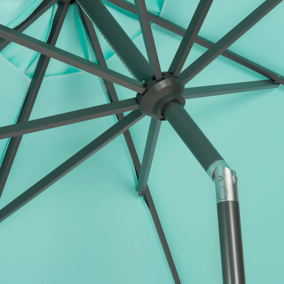 Intratuin Sonnenschirm Trinidad hellblau 80+UV D 250 cm| Sonnenschirme