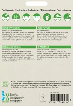 Intratuin Staudenmajoran (Origanum vulgare) Samen| Kräutersamen|Saatgut