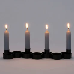 Intratuin Teelicht-/ Kerzenständer Donna schwarz 31 x 7,5 x 4 cm| Teelichthalter|Kerzenständer