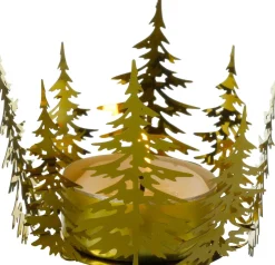 Intratuin Teelichthalter Weihnachtsbaum gold D 16,5 cm| Teelichthalter
