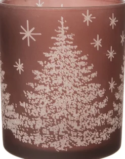 Intratuin Teelichthalter Mat Tannenbaum braun D 7 H 8 cm| Teelichthalter