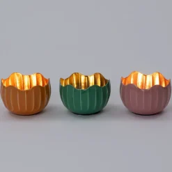 Intratuin Teelichthalter Sten orange D 10 H 7 cm| Teelichthalter|Kerzenständer