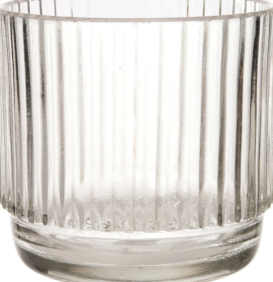 Intratuin Teelichthalter Ties transparent D 9 H 8 cm| Teelichthalter