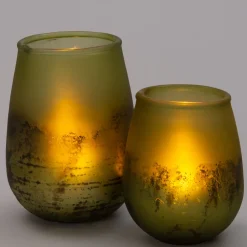 Intratuin Teelichthalter Pom grün D 9 H 12 cm| Teelichthalter