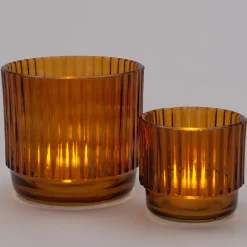 Intratuin Teelichthalter Ties braun D 12 H 12 cm| Teelichthalter