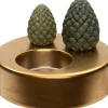 Intratuin Teelichthalter Tannenzapfen gold D 12 H 9,5 cm| Teelichthalter