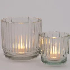 Intratuin Teelichthalter Ties transparent D 12 H 12 cm| Teelichthalter