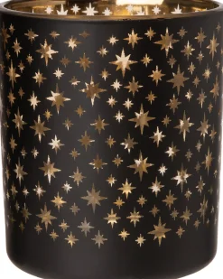 Intratuin Teelichthalter Stern Marijne schwarz D 10 H 12,5 cm| Teelichthalter