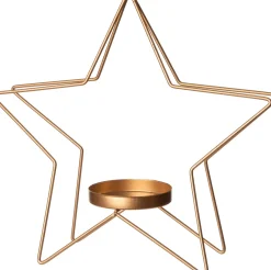 Intratuin Teelichthalter Stern gold 25 x 10 x 25,5 cm| Teelichthalter