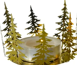 Intratuin Teelichthalter Weihnachtsbaum gold D 22,5 cm| Teelichthalter