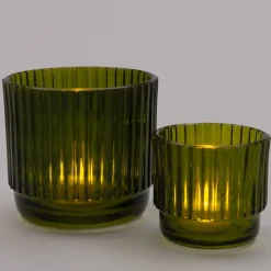 Intratuin Teelichthalter Ties grün D 12 H 12 cm| Teelichthalter
