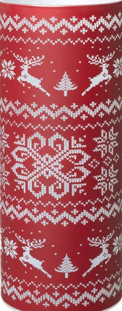 Intratuin Teelichthalter Winter rot met LED Beleuchtung D 9 H 22,5 cm| Led Kerzen