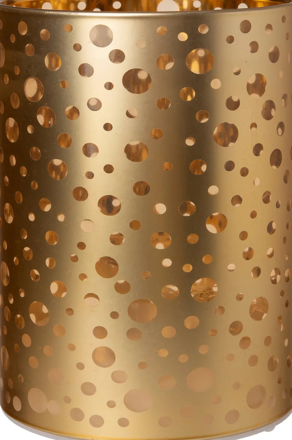 Intratuin Teelichthalter Punkte Abigail gold mit LED D 9 H 12 cm| Led Kerzen