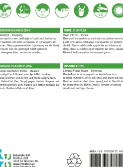 Intratuin Thymian Winter (Thymus vulgaris) Samen| Kräutersamen|Saatgut