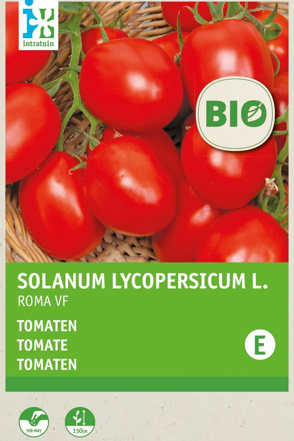 Intratuin Tomate (Solanum lycopersicum 'Roma') (BIO) Samen| Gemüsesamen|Saatgut