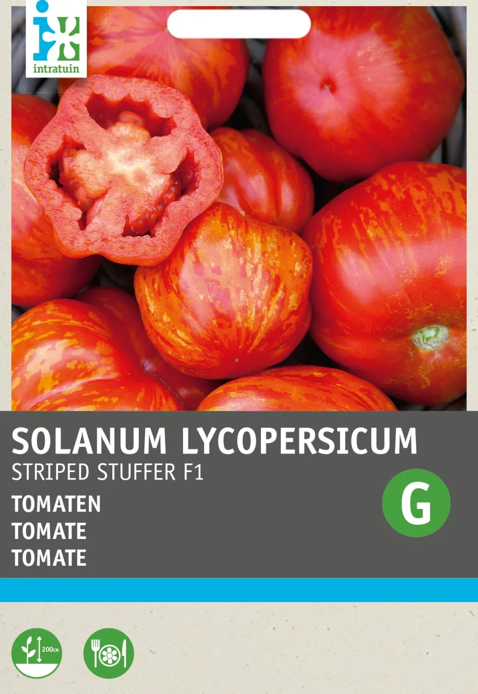 Intratuin Tomaten (Lycopersicon esculentum 'Striped Stuffer' F1) Samen| Gemüsesamen|Saatgut