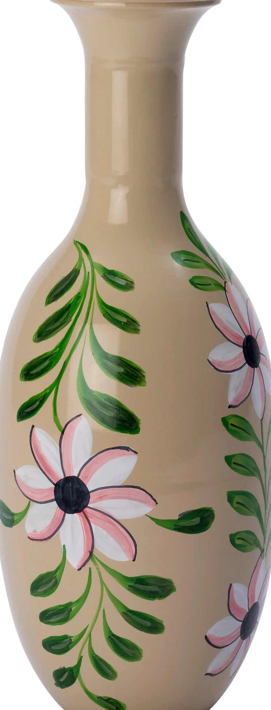 Intratuin Vase Shain beige/grün D 14 H 38 cm| Vasen & Krüge|Blumentöpfe & Pflanzgefäße