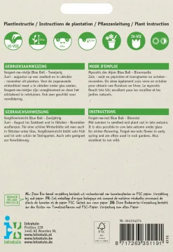 Intratuin Vergissmeinnicht (Myosotis alpestris 'Blue ball') Blumensamen| Saatgut|Blühende Pflanzen