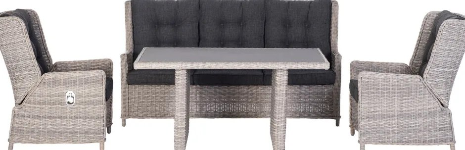 Intratuin verstellbares Loungesofa 3-Sitzer Sanur braun| Loungesofas|Loungesofas