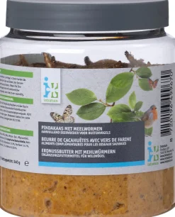 Intratuin Vogel-Erdnussbutter mit Mehlwürmern 340 g| Gartenvögel|Vogelfutter