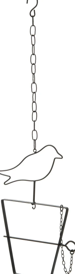 Intratuin Vogelfutterhalter hängend Vogel schwarz 18 x 0,5 x 37 cm| Gartenvögel|Vogelfutterhäuser