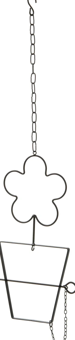 Intratuin Vogelfutterhalter hängend Blume schwarz 18 x 0,5 x 31 cm| Gartenvögel|Vogelfutterhäuser