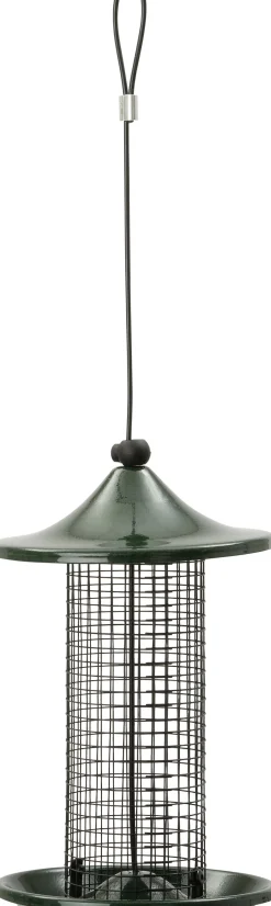 Intratuin Vogelfutterhaus Deluxe für Erdnüsse grün D 13 H 21 cm| Gartenvögel|Vogelfutterhäuser