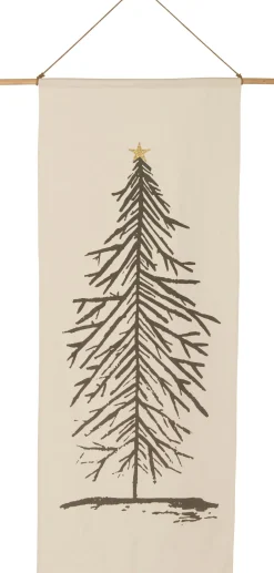 Intratuin Wanddekoration Weihnachtsbaum creme 100 x 2 x 180 cm| Wandteppiche|Weihnachtliche Wanddeko